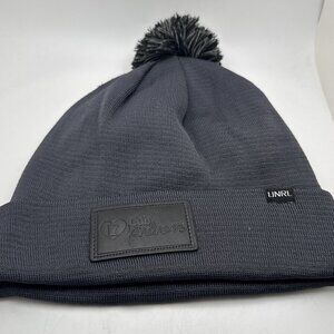 UNRL Elite Winter Knit Beanie Hat Men's One Size Gray Pom Pom Cub Kindness
